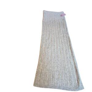 Wild Fable Grey Ribbed Knit Maxi Skirt Size S Recycled Polyester Blend